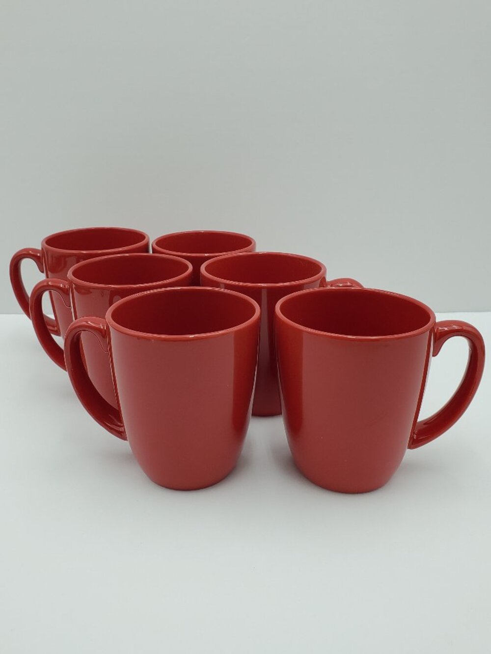 Corelle Red Stoneware Mugs Corning Red Coffee Cups